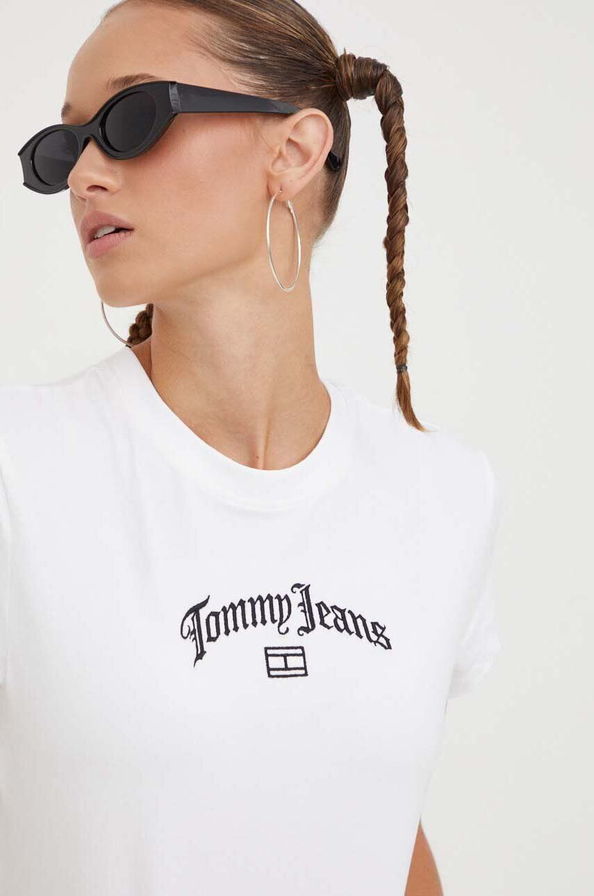 Tommy Jeans tricou femei culoarea alb - Pled.ro