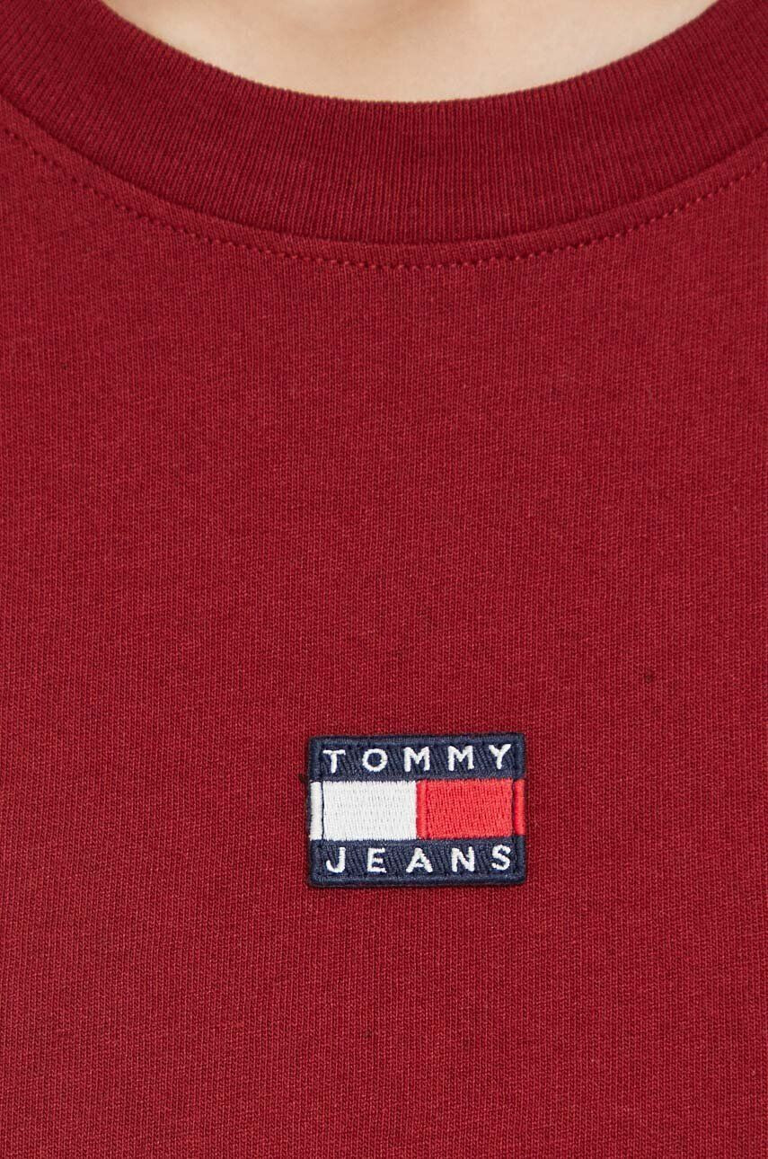 Tommy Jeans tricou femei culoarea bordo - Pled.ro