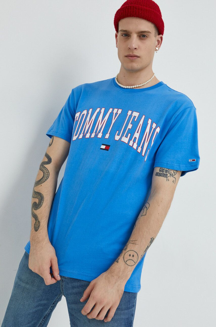 Tommy Jeans tricou din bumbac cu imprimeu - Pled.ro