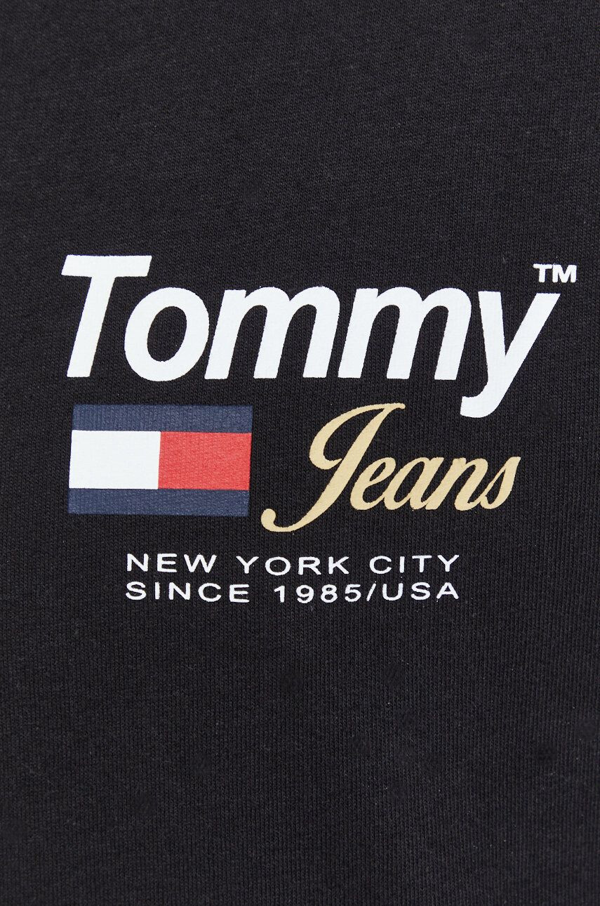 Tommy Jeans tricou din bumbac culoarea negru cu imprimeu - Pled.ro