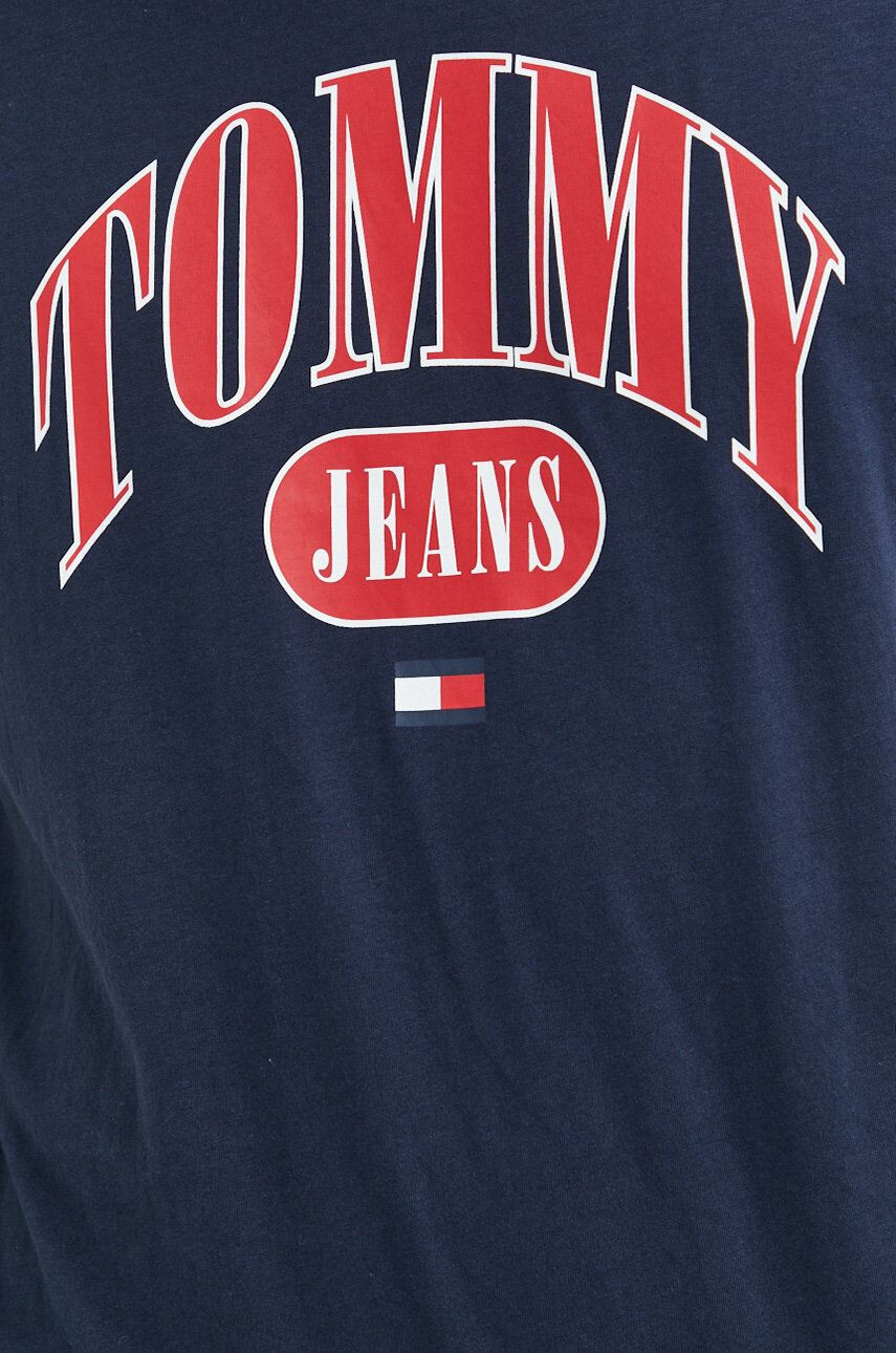 Tommy Jeans tricou din bumbac culoarea rosu cu imprimeu - Pled.ro