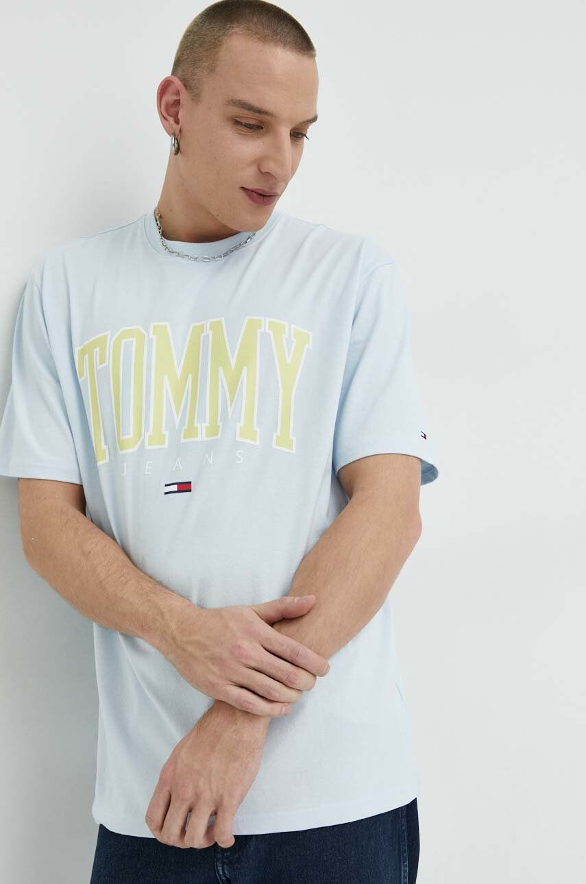 Tommy Jeans tricou din bumbac cu imprimeu - Pled.ro