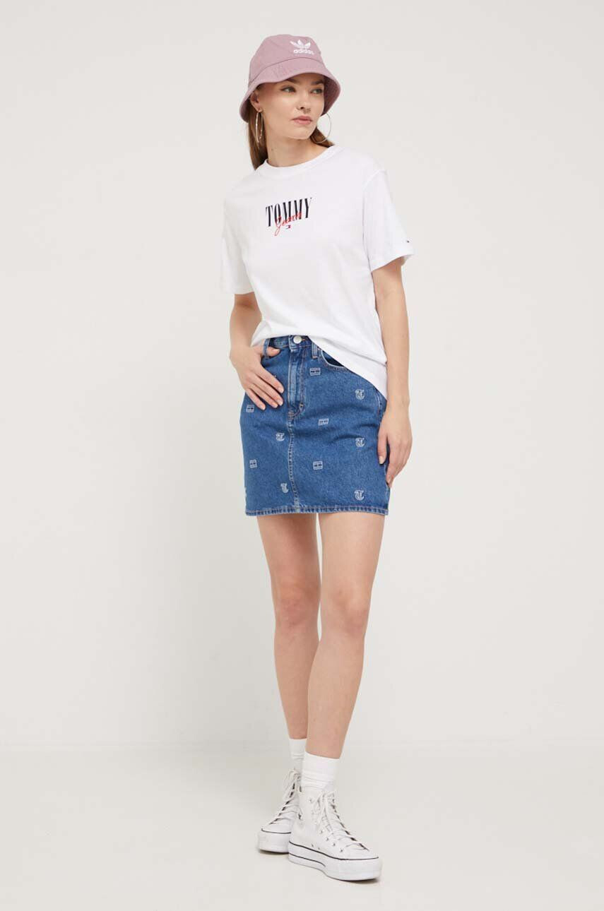 Tommy Jeans tricou din bumbac culoarea alb - Pled.ro