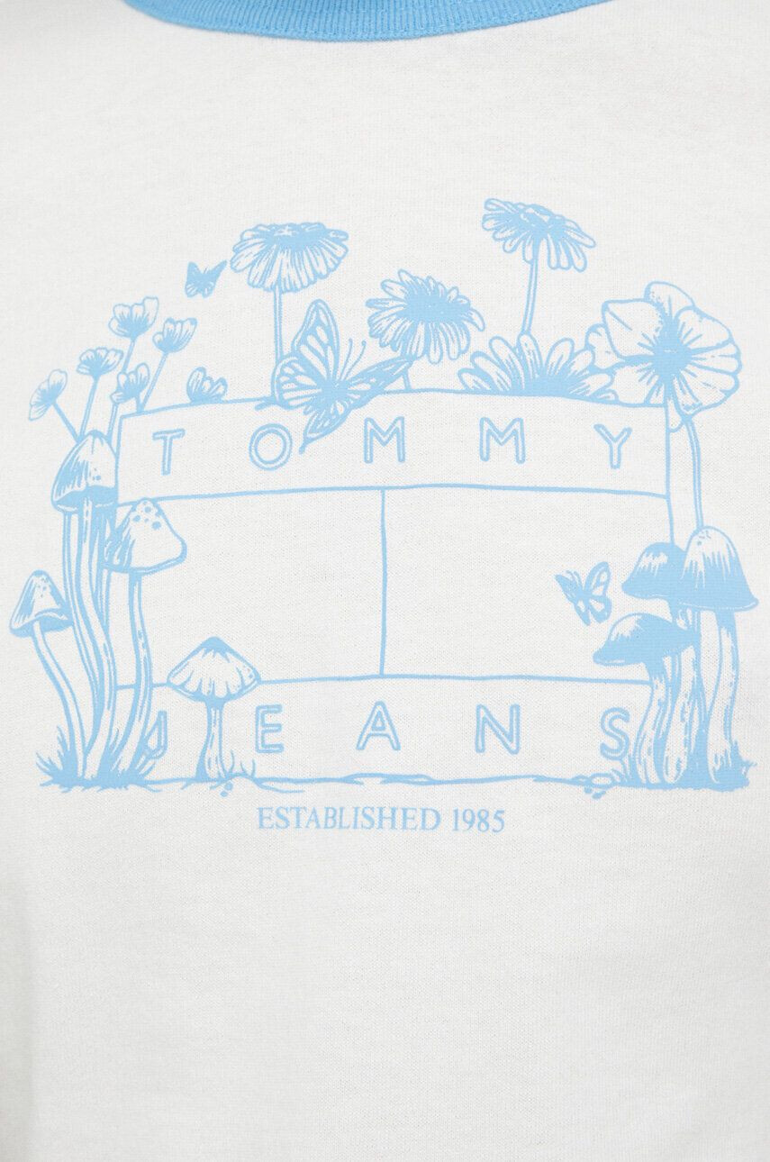 Tommy Jeans tricou din bumbac culoarea albastru marin cu imprimeu - Pled.ro