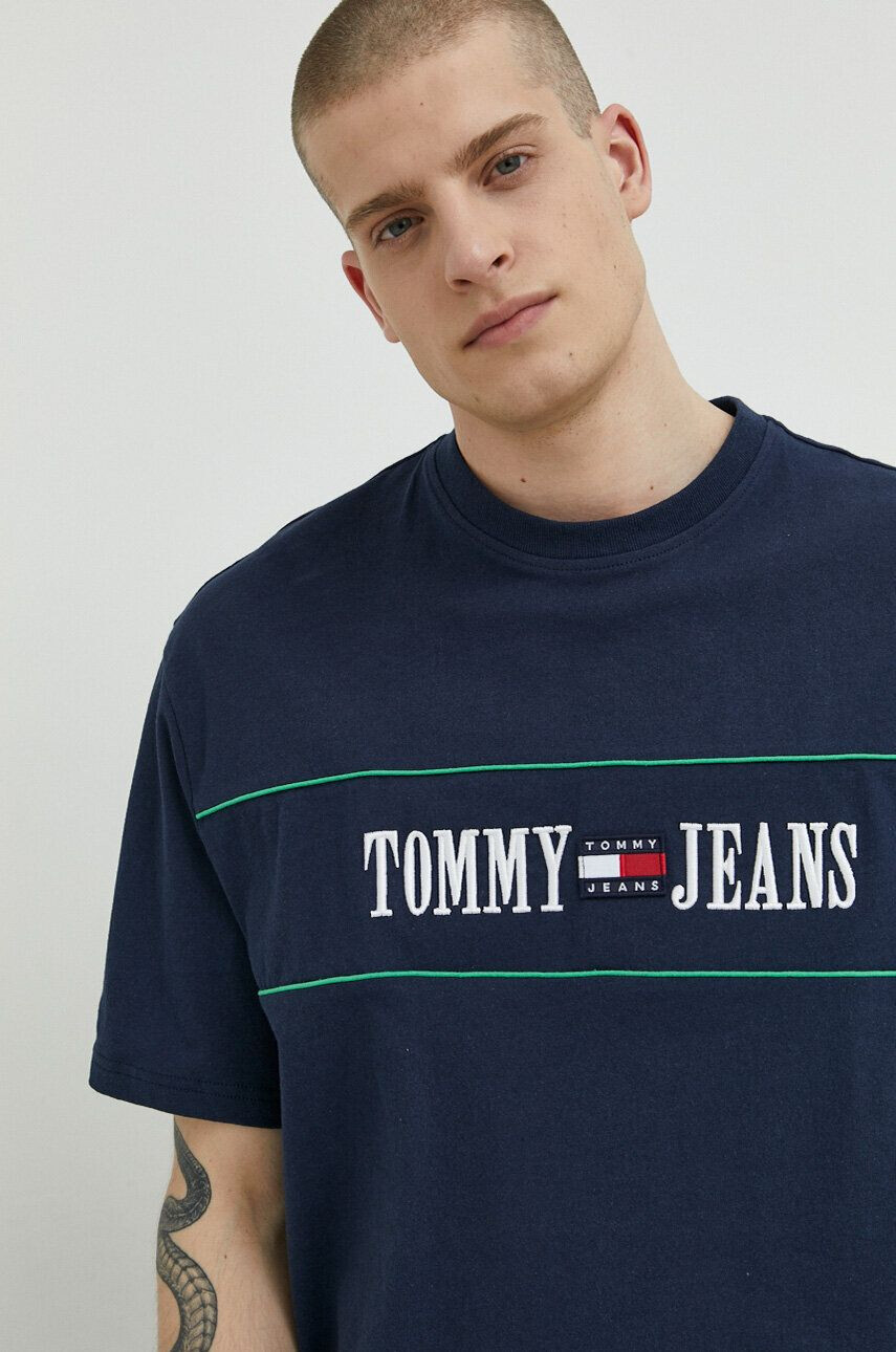 Tommy Jeans tricou din bumbac culoarea alb neted - Pled.ro