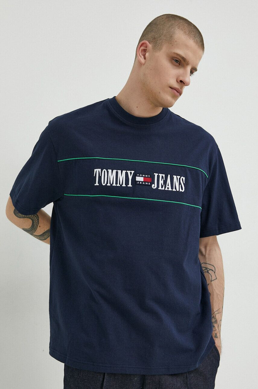 Tommy Jeans tricou din bumbac culoarea alb neted - Pled.ro