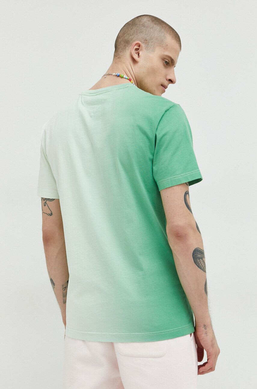 Tommy Jeans tricou din bumbac culoarea verde cu imprimeu - Pled.ro