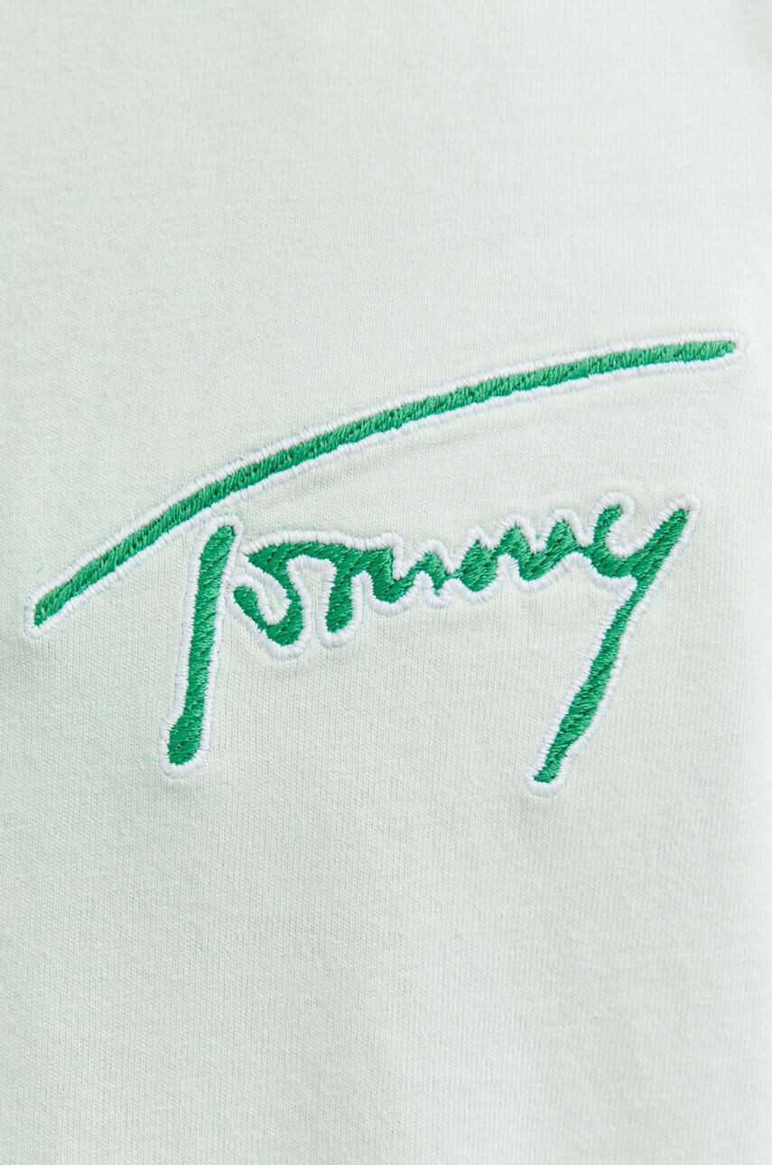 Tommy Jeans tricou din bumbac culoarea verde cu imprimeu - Pled.ro