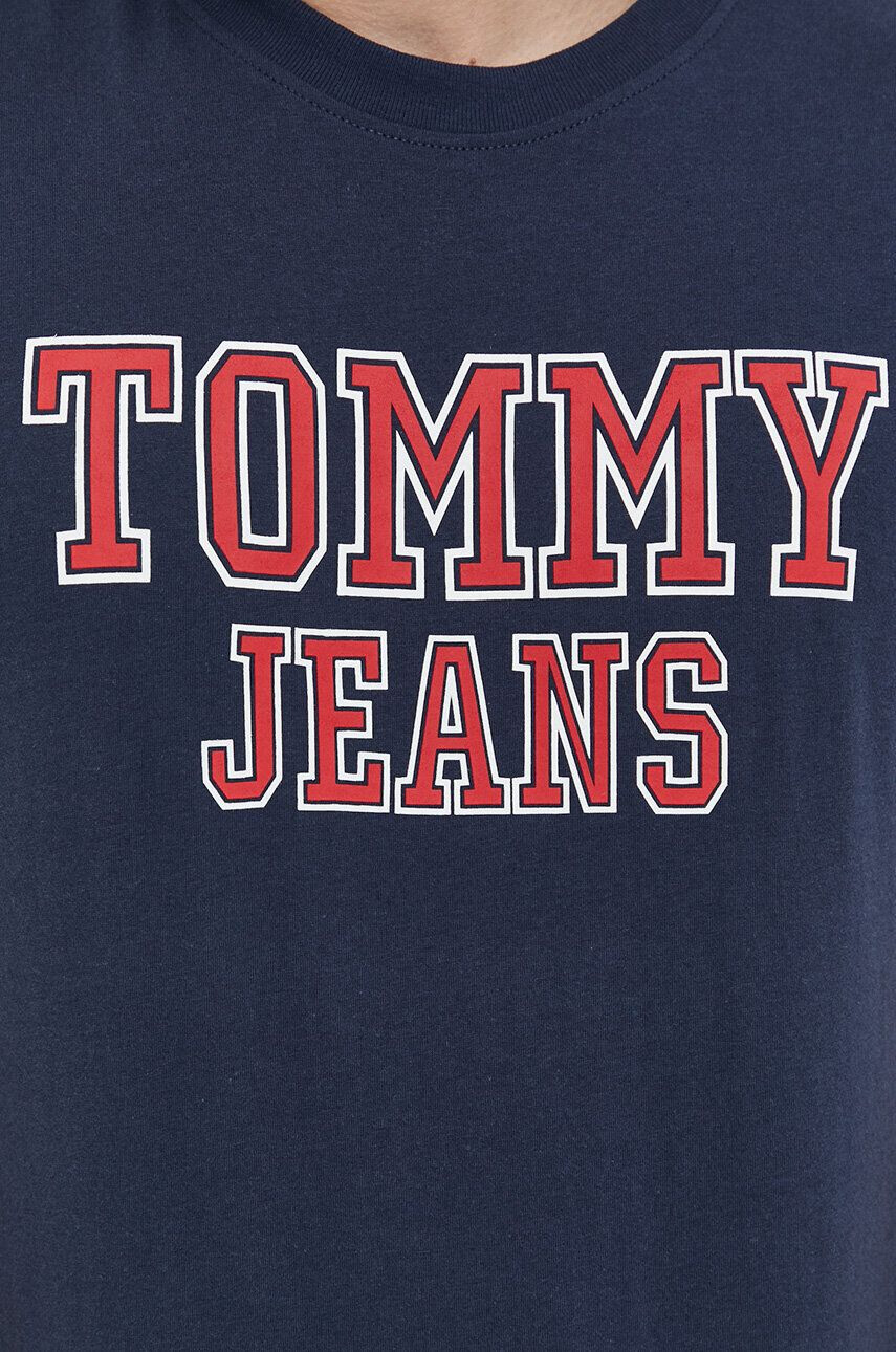 Tommy Jeans tricou din bumbac culoarea alb cu imprimeu - Pled.ro