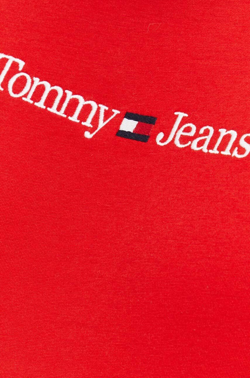 Tommy Jeans tricou din bumbac culoarea turcoaz cu imprimeu - Pled.ro