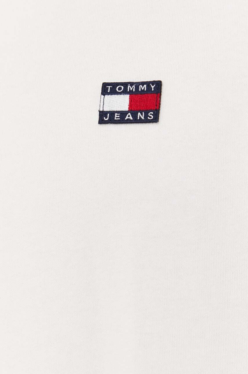 Tommy Jeans tricou din bumbac culoarea bej neted - Pled.ro