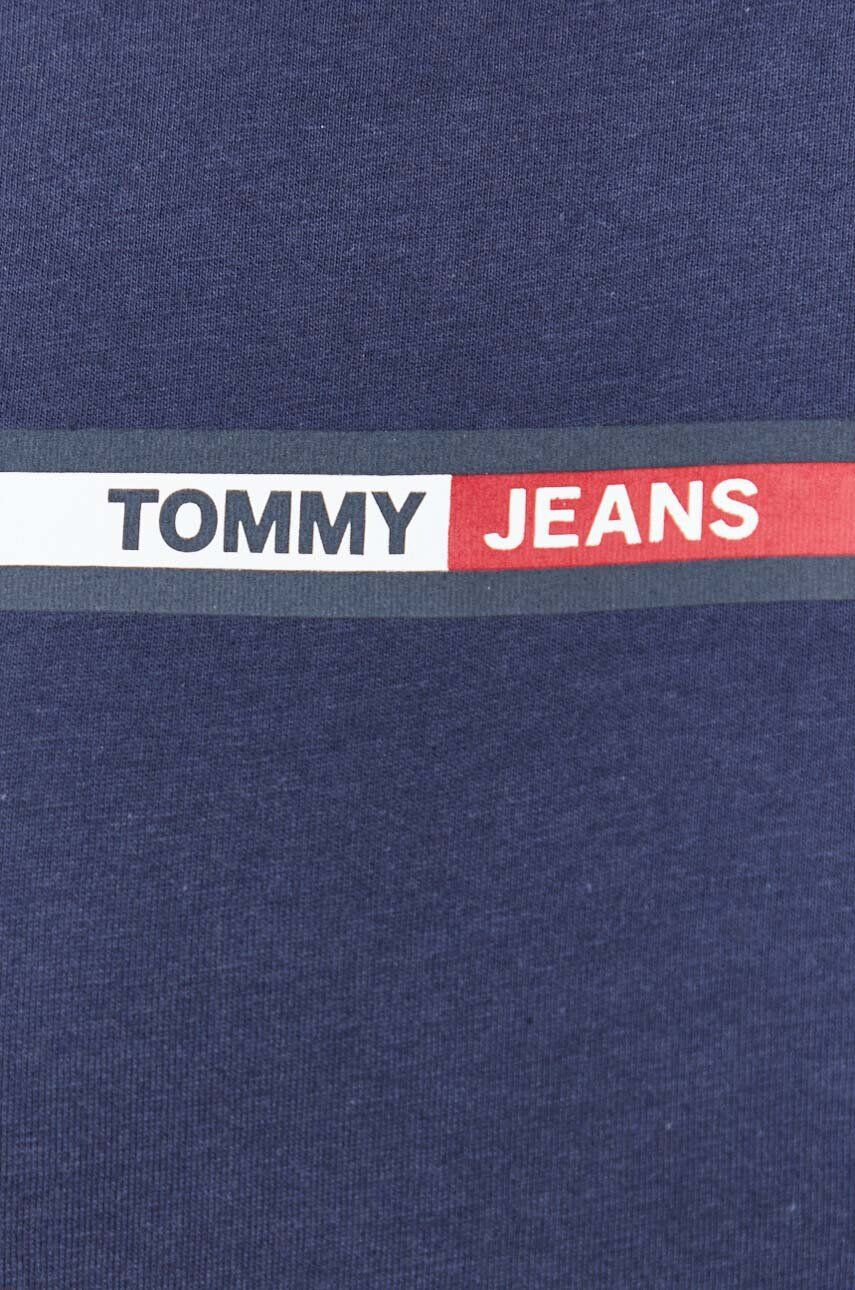 Tommy Jeans tricou din bumbac culoarea albastru marin cu imprimeu - Pled.ro