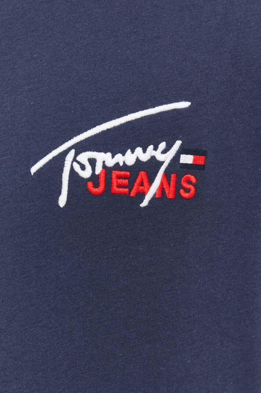 Tommy Jeans tricou din bumbac culoarea alb cu imprimeu - Pled.ro