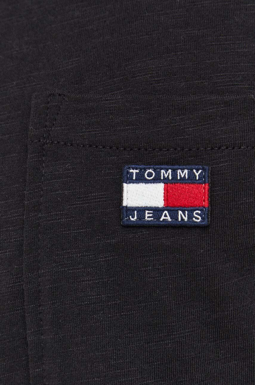 Tommy Jeans tricou din bumbac culoarea negru neted - Pled.ro