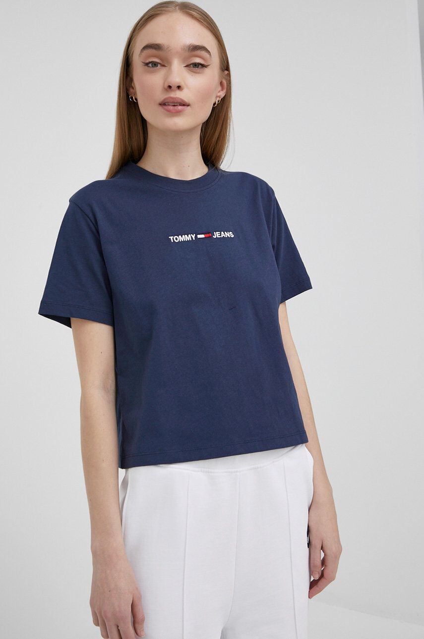 Tommy Jeans tricou din bumbac cu guler - Pled.ro