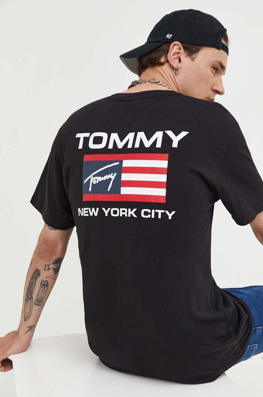 Tommy Jeans tricou din bumbac culoarea negru modelator - Pled.ro