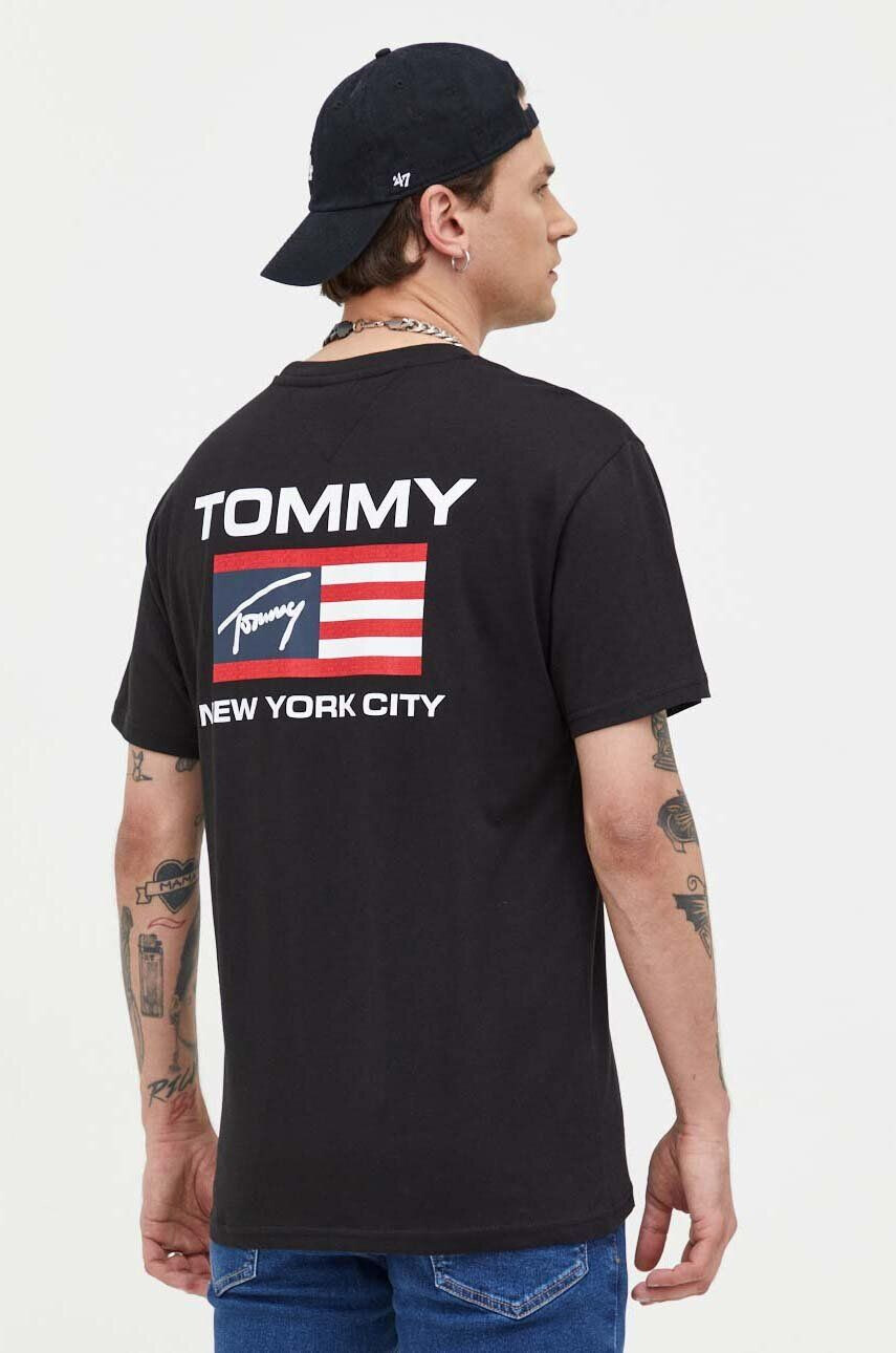 Tommy Jeans tricou din bumbac culoarea negru modelator - Pled.ro