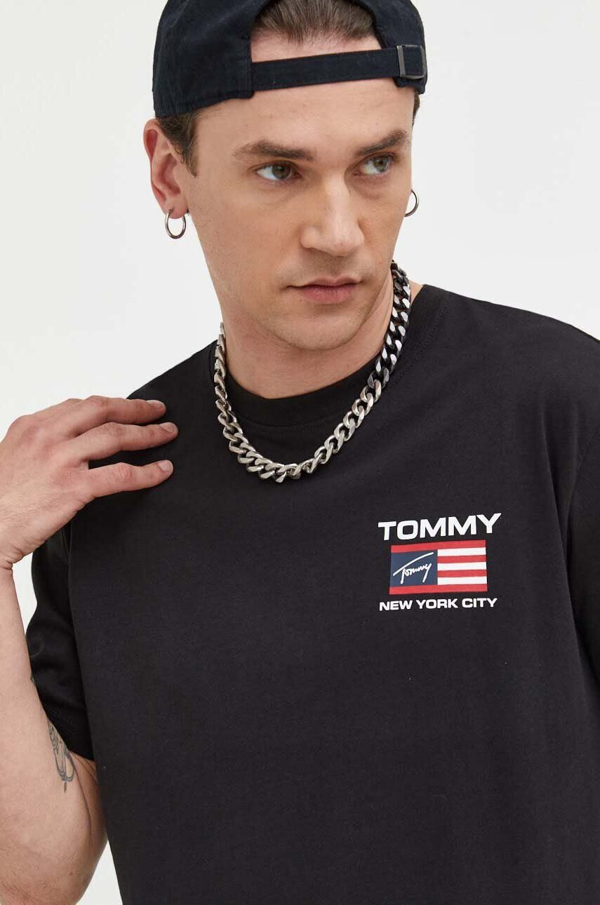 Tommy Jeans tricou din bumbac culoarea negru modelator - Pled.ro