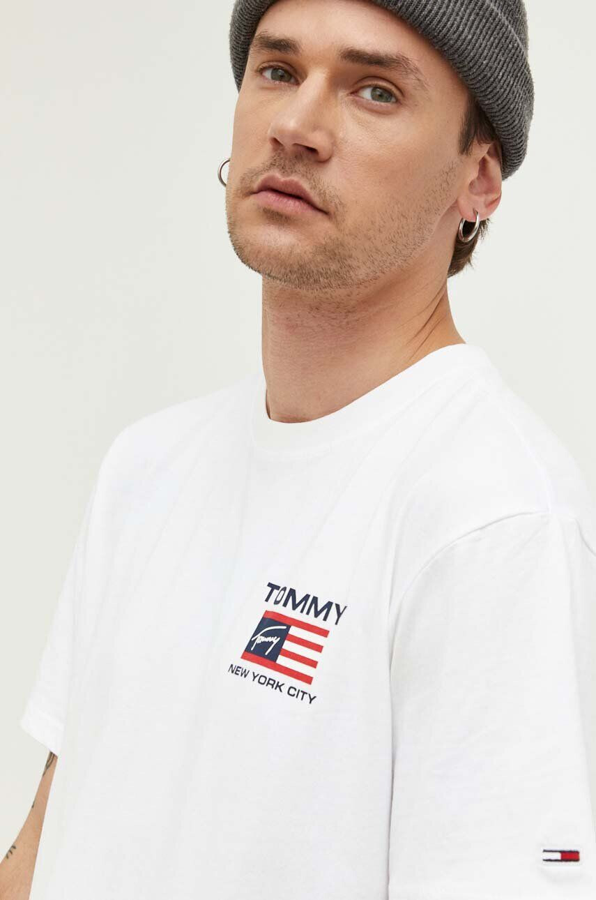 Tommy Jeans tricou din bumbac culoarea alb modelator - Pled.ro