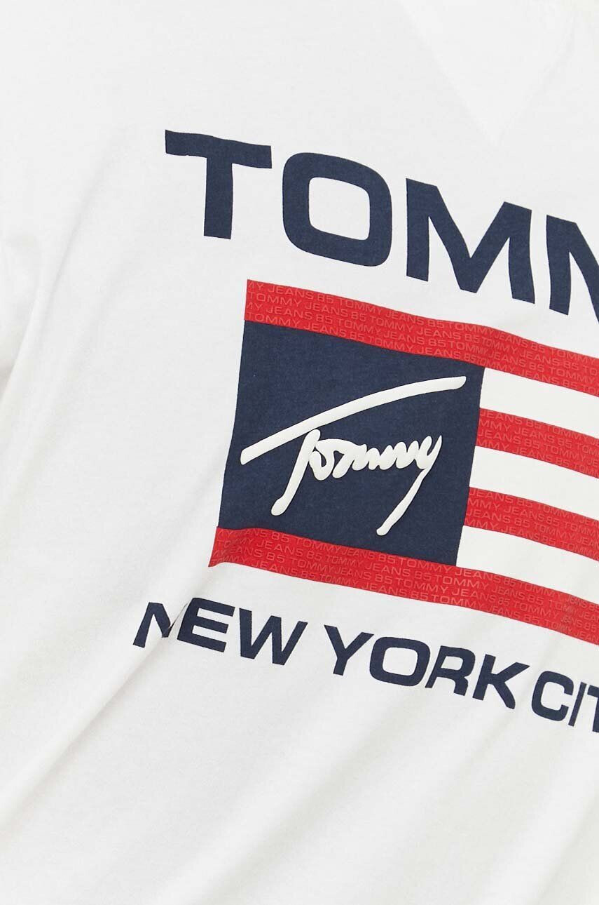 Tommy Jeans tricou din bumbac culoarea alb modelator - Pled.ro