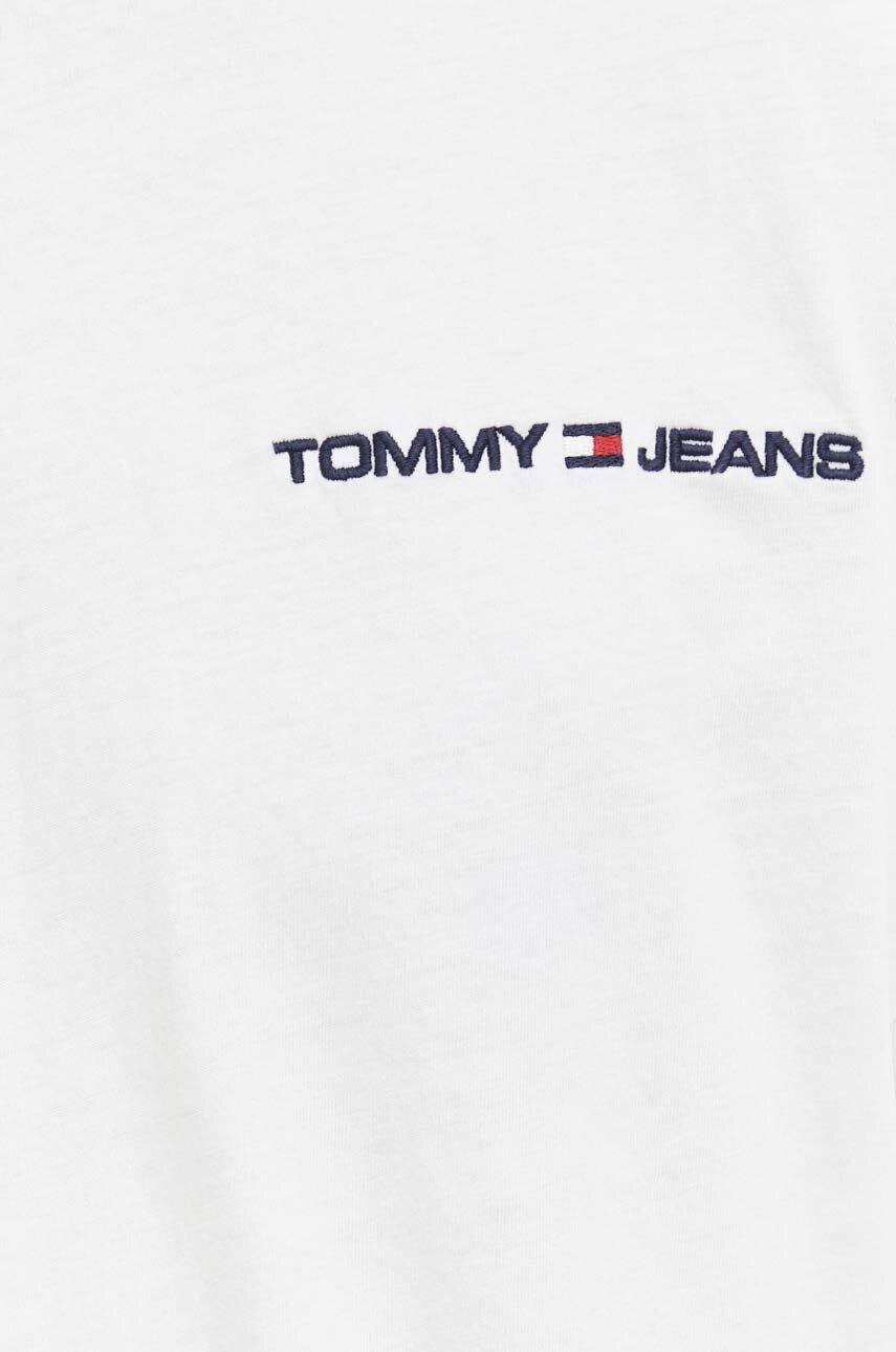 Tommy Jeans tricou din bumbac culoarea alb cu imprimeu - Pled.ro