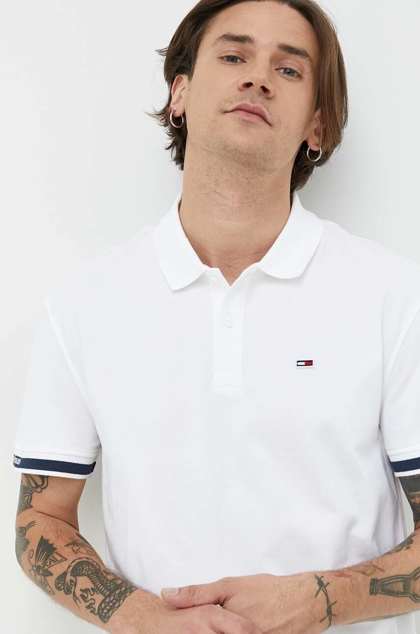 Tommy Jeans tricou polo femei culoarea alb - Pled.ro