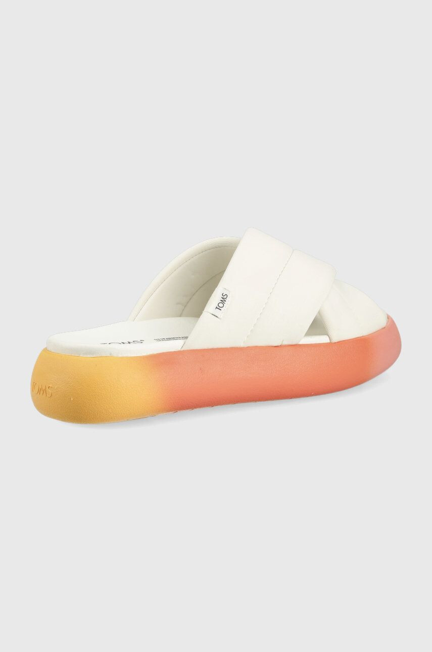 Toms papuci Alpargata Mallow femei culoarea alb cu platforma - Pled.ro