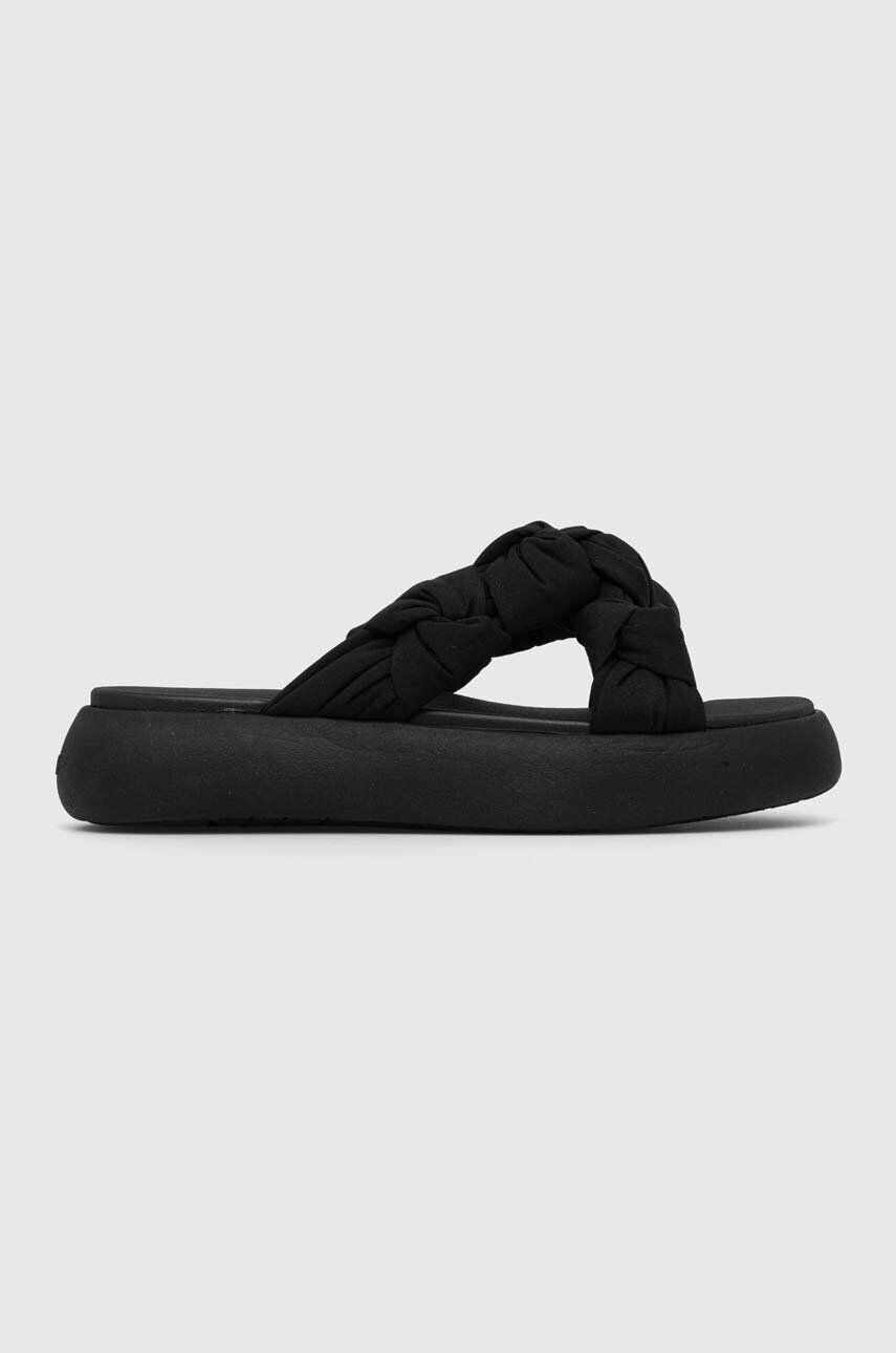 Toms papuci Alpargata Mallow Crossover femei culoarea negru cu platforma 10019725 - Pled.ro