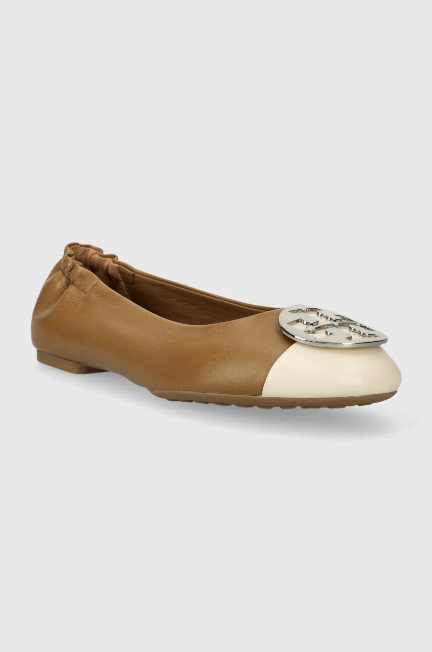 Tory Burch balerini de piele Claire Cap Toe Ballet culoarea bej 148336-250 - Pled.ro