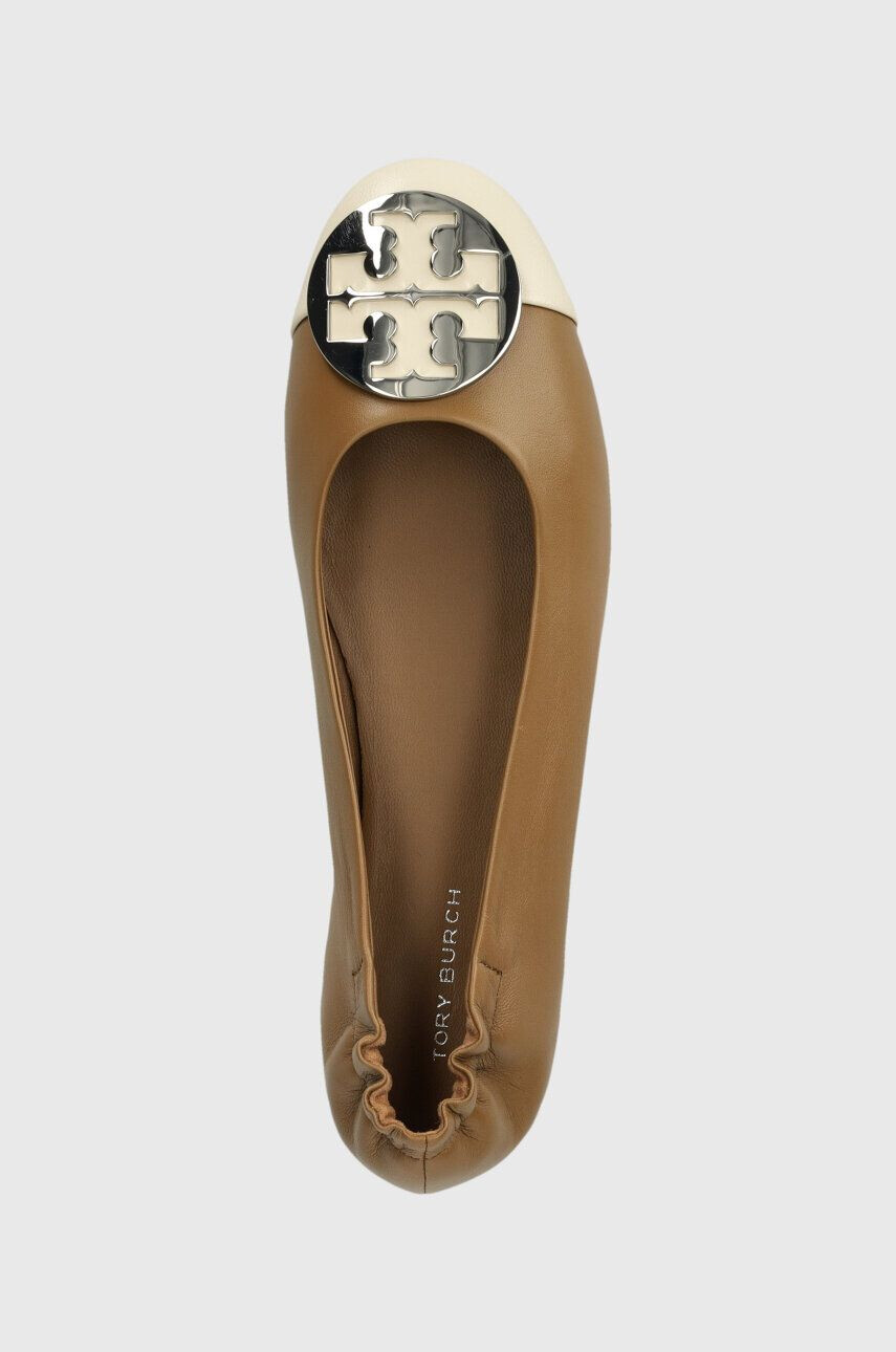 Tory Burch balerini de piele Claire Cap Toe Ballet culoarea bej 148336-250 - Pled.ro