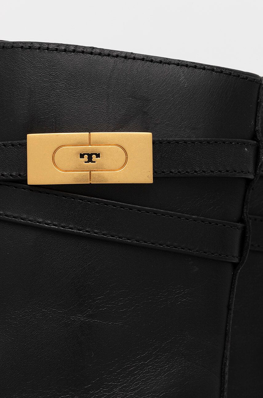 Tory Burch Cizme de piele femei culoarea negru cu platformă - Pled.ro