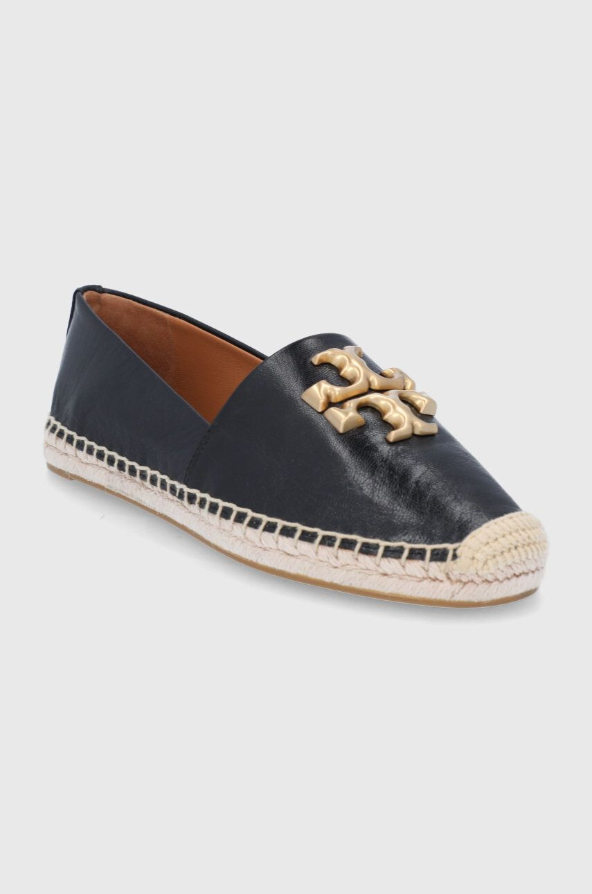 Tory Burch espadrile de piele Eleanor Espadrille culoarea negru - Pled.ro