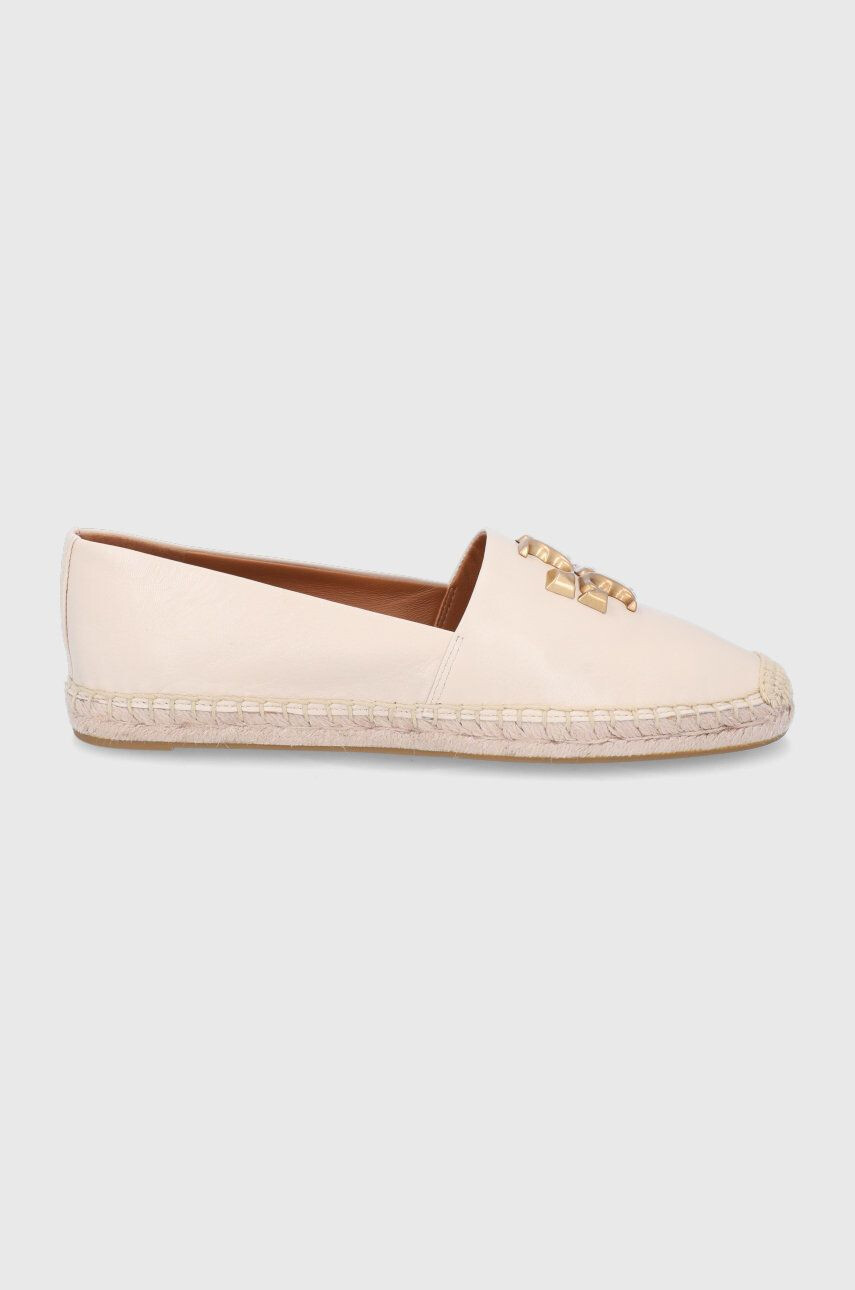 Tory Burch espadrile de piele Eleanor Espadrille culoarea bej - Pled.ro