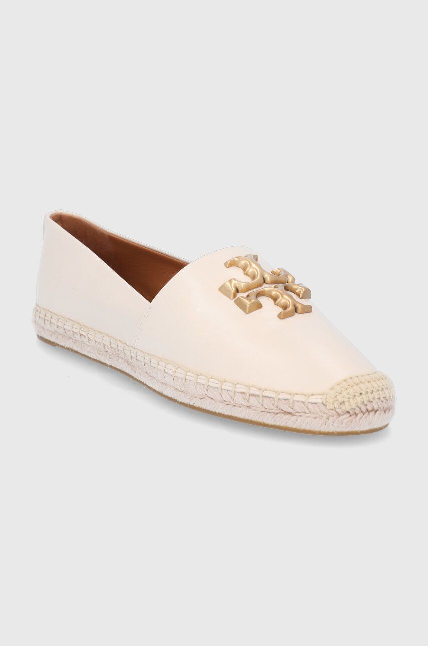 Tory Burch espadrile de piele Eleanor Espadrille culoarea bej - Pled.ro