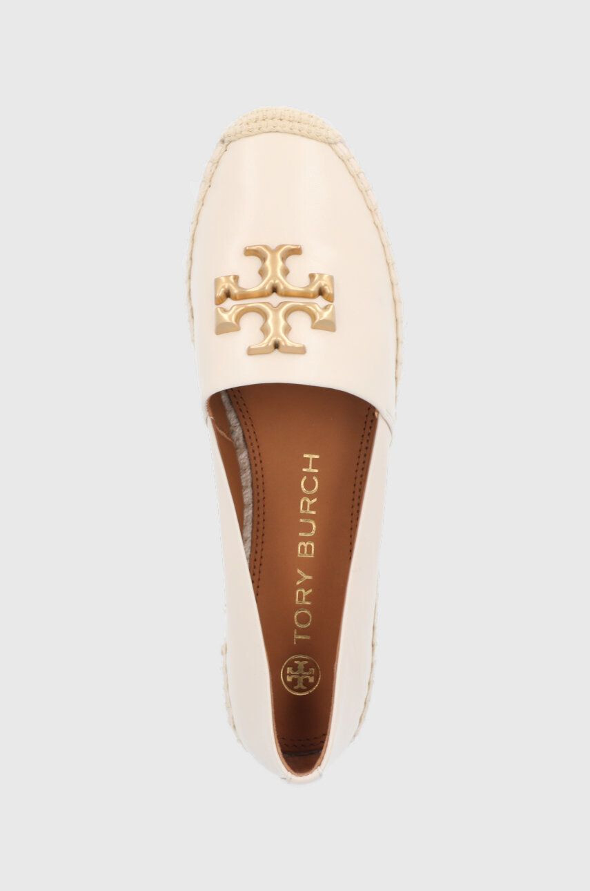 Tory Burch espadrile de piele Eleanor Espadrille culoarea bej - Pled.ro