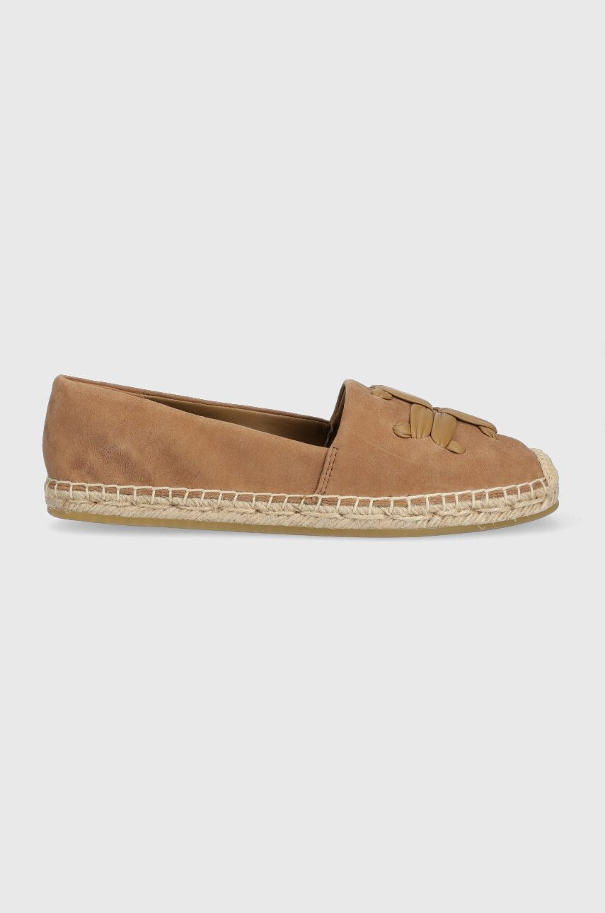 Tory Burch espadrile din piele intoarsa Woven culoarea maro 143022-250 - Pled.ro