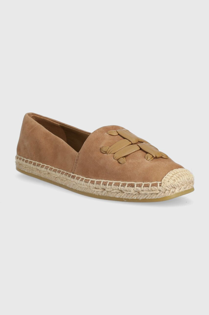 Tory Burch espadrile din piele intoarsa Woven culoarea maro 143022-250 - Pled.ro