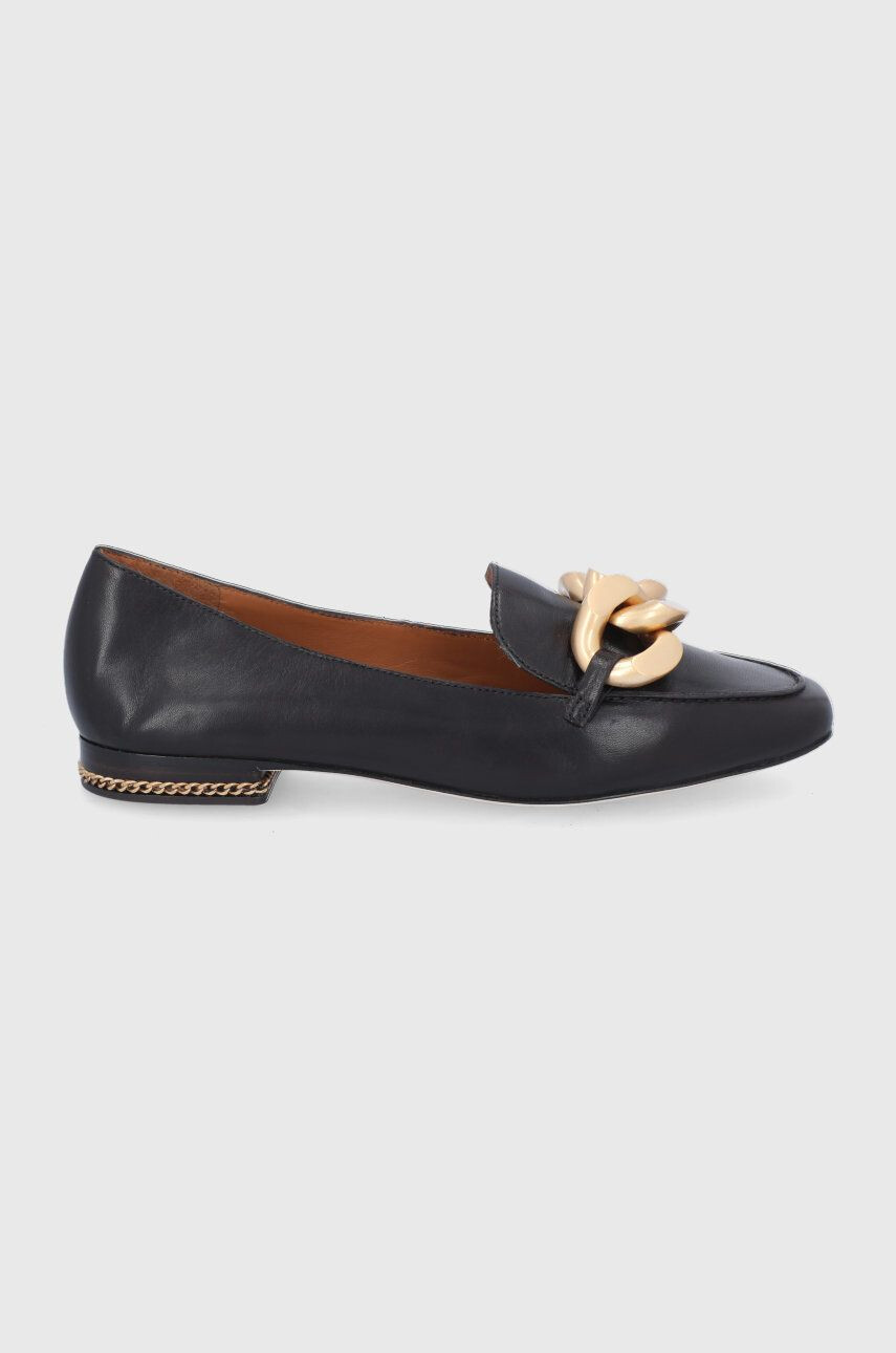 Tory Burch Mocasini de piele femei culoarea maro cu toc plat - Pled.ro