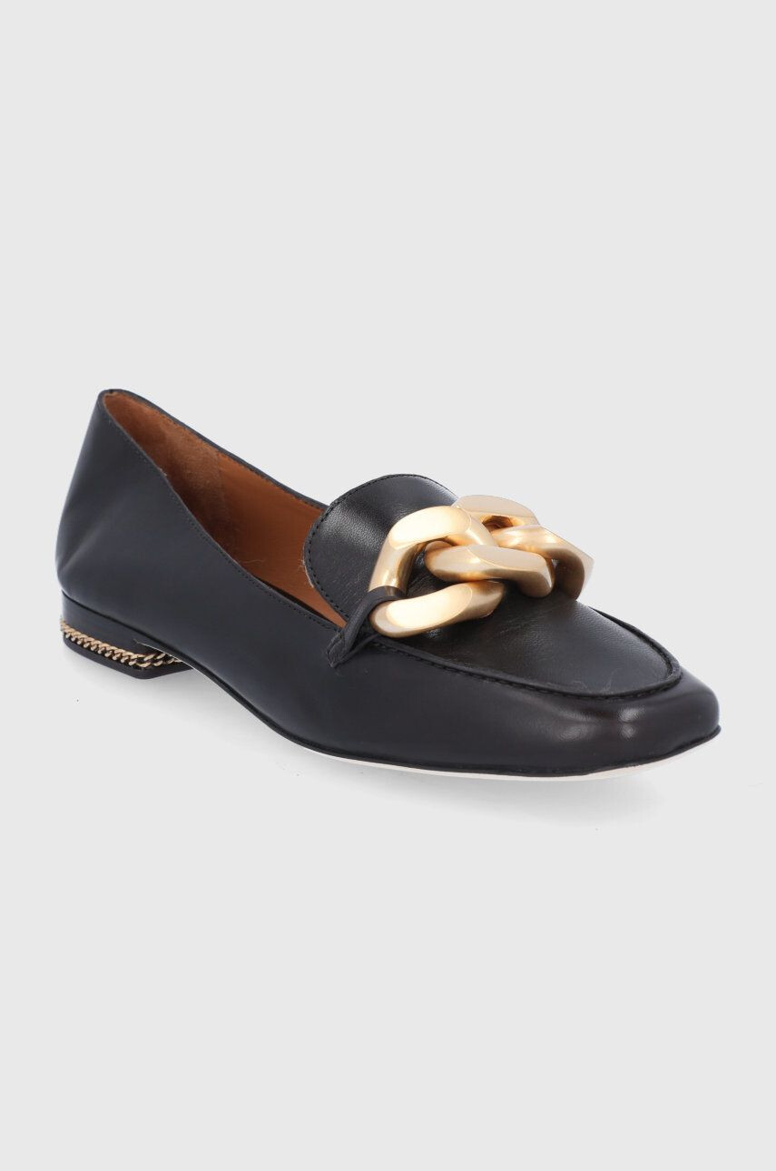 Tory Burch Mocasini de piele femei culoarea maro cu toc plat - Pled.ro