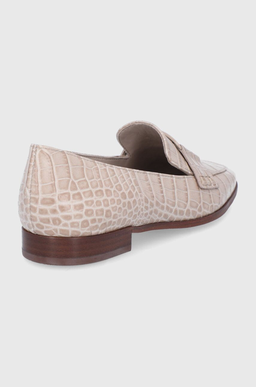 Tory Burch Mocasini de piele femei culoarea bej cu toc plat - Pled.ro