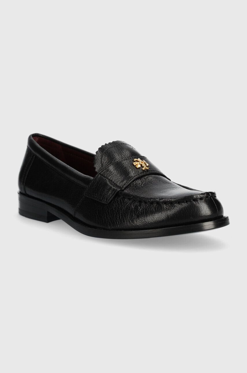 Tory Burch mocasini de piele CLASSIC LOAFER femei culoarea negru cu toc plat 150907-006 - Pled.ro