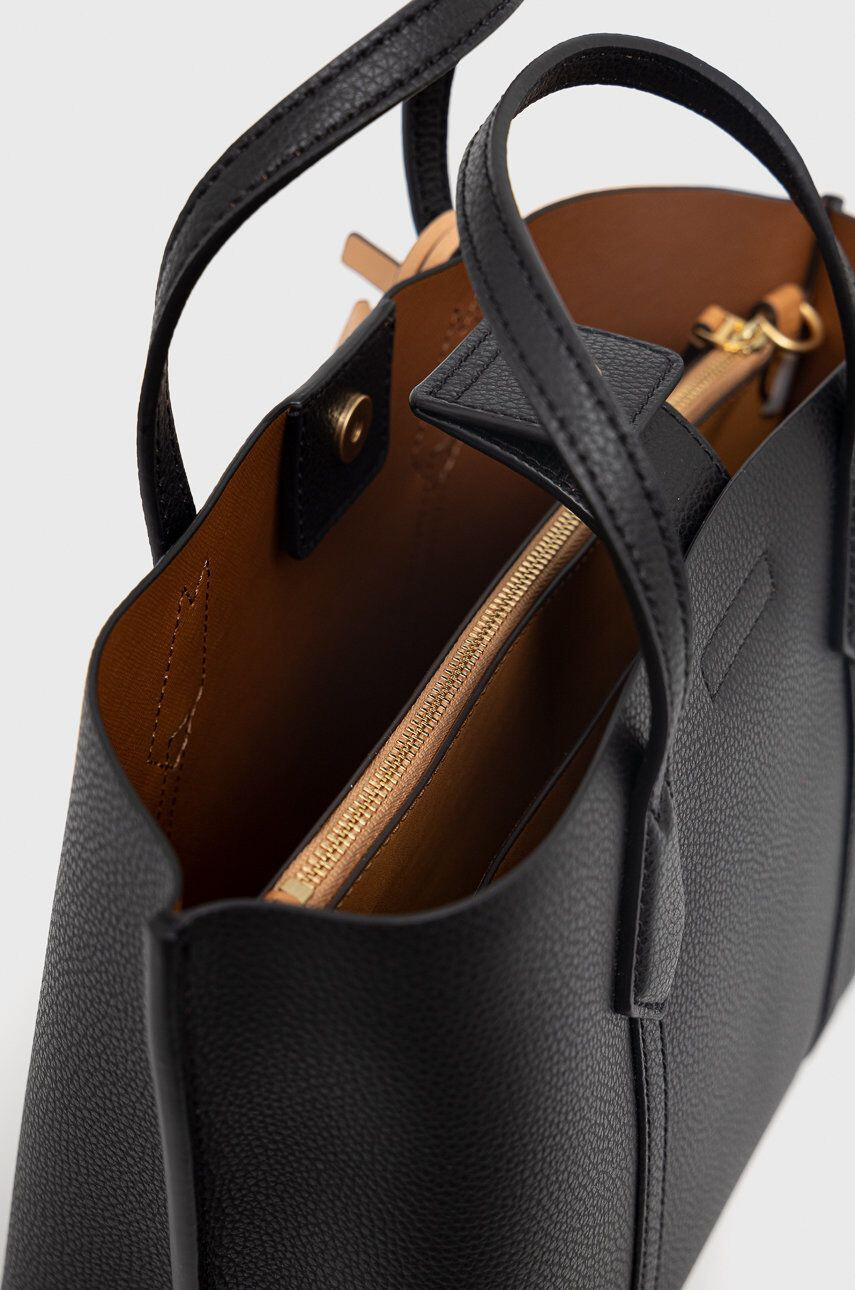 Tory Burch poseta de piele culoarea negru - Pled.ro