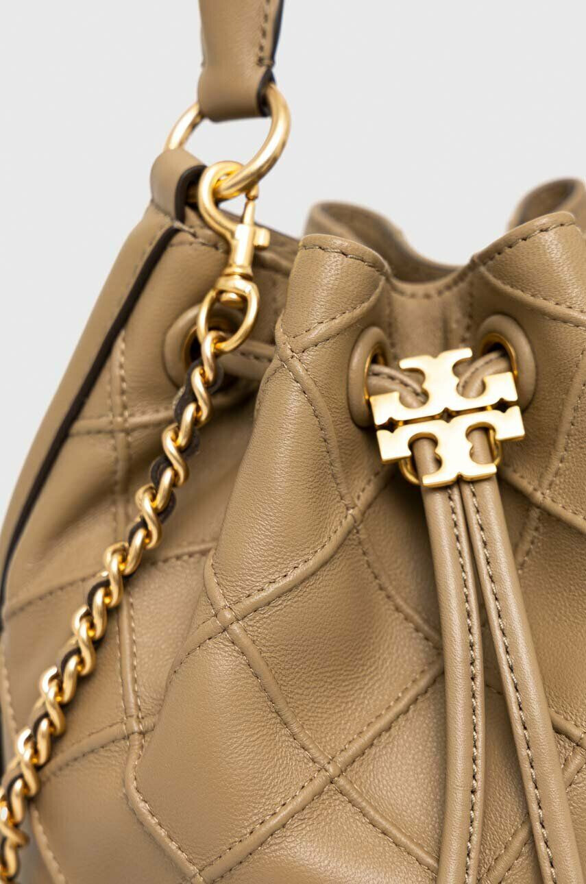 Tory Burch poseta de piele culoarea bej - Pled.ro