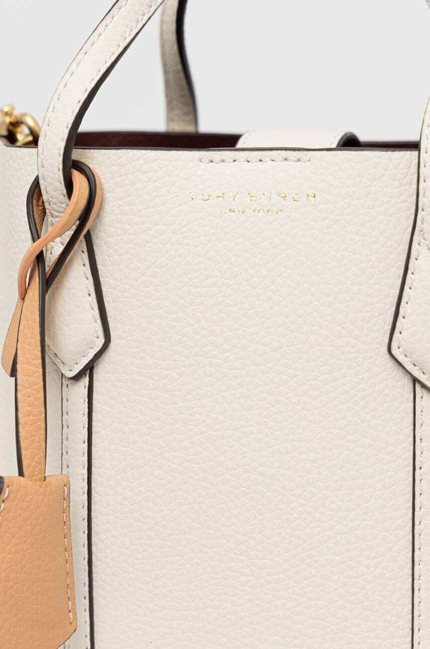 Tory Burch poseta de piele culoarea alb - Pled.ro