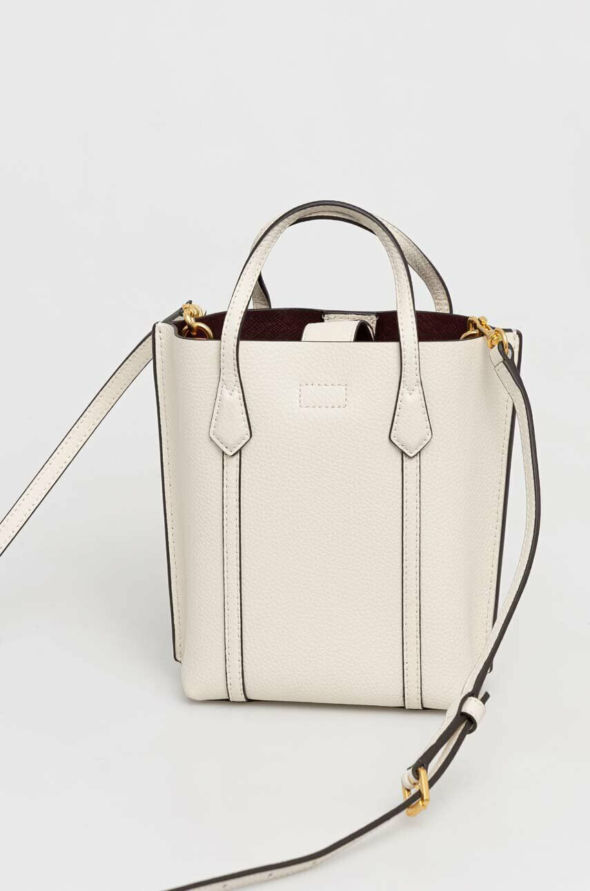 Tory Burch poseta de piele culoarea alb - Pled.ro