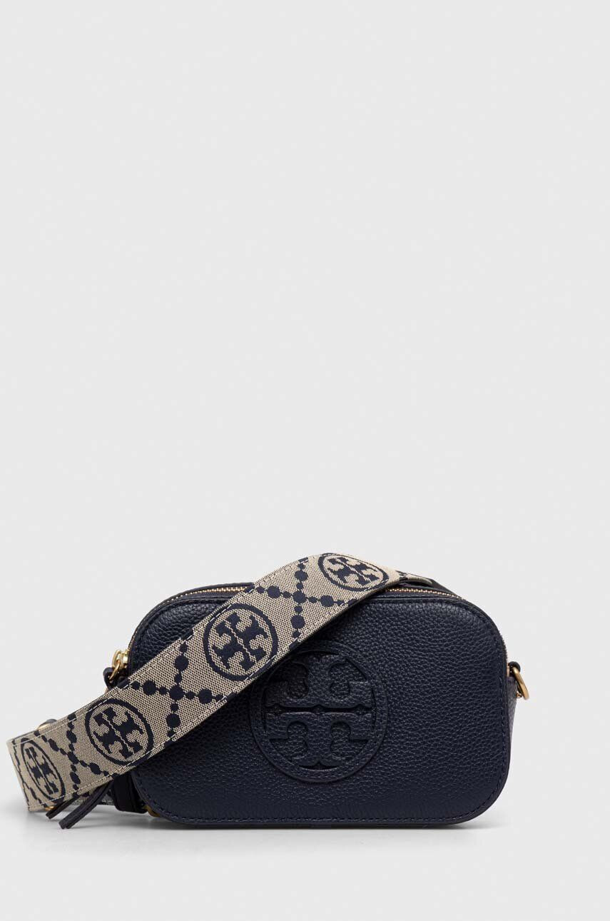 Tory Burch poseta de piele culoarea albastru marin - Pled.ro