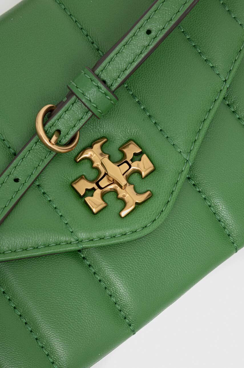 Tory Burch poseta de piele culoarea verde - Pled.ro