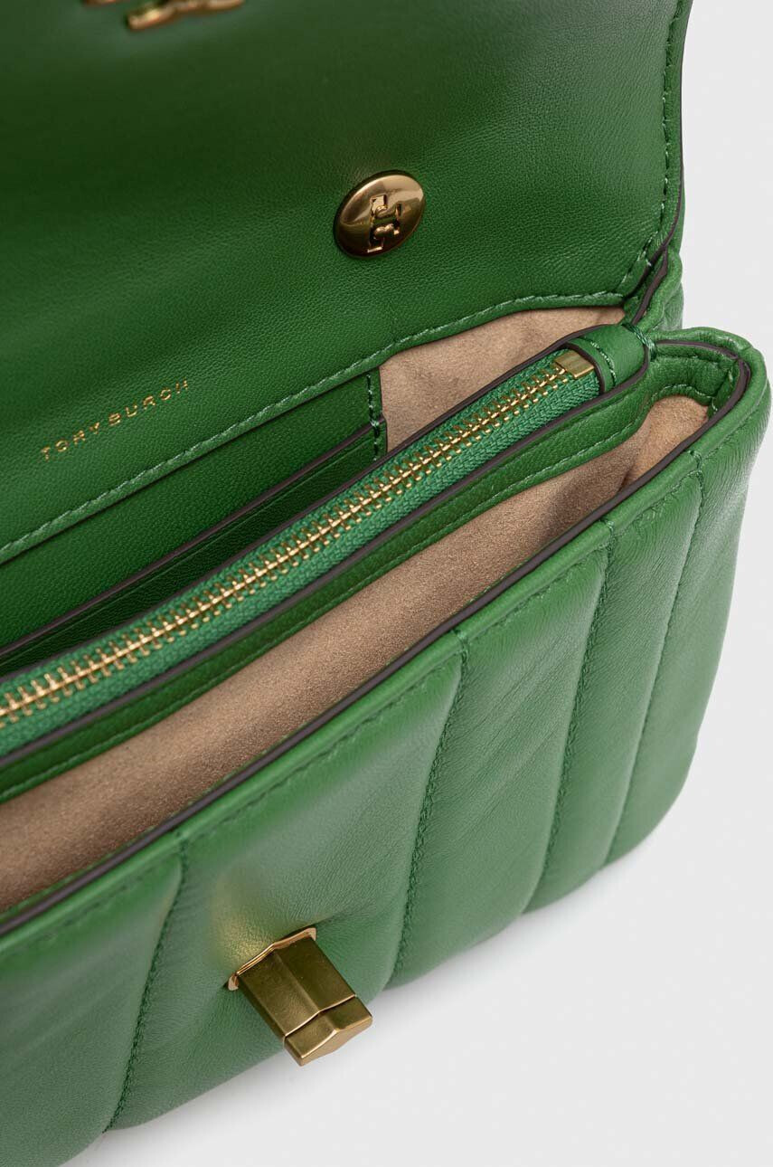 Tory Burch poseta de piele culoarea verde - Pled.ro