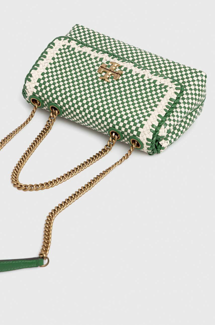 Tory Burch poseta de piele culoarea verde - Pled.ro