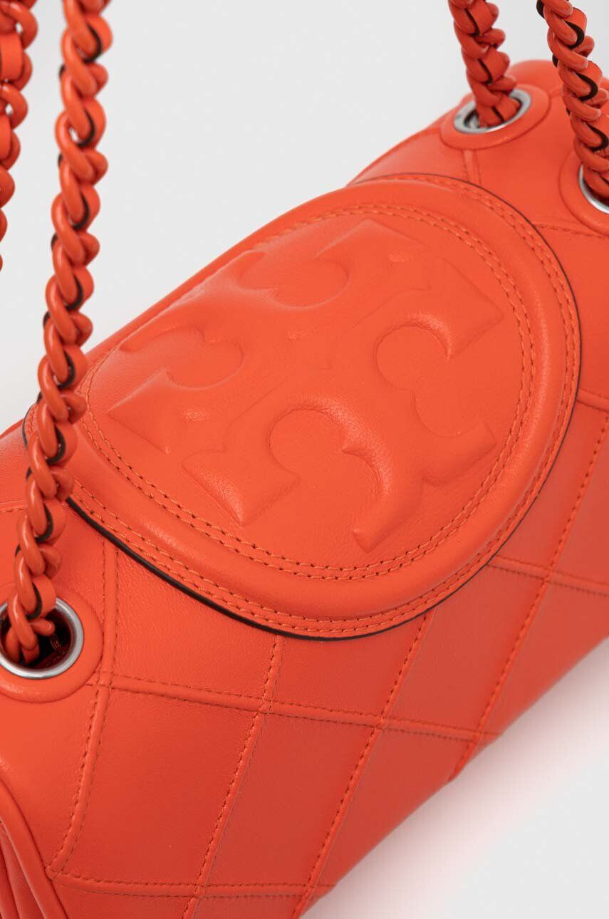 Tory Burch poseta de piele culoarea portocaliu - Pled.ro